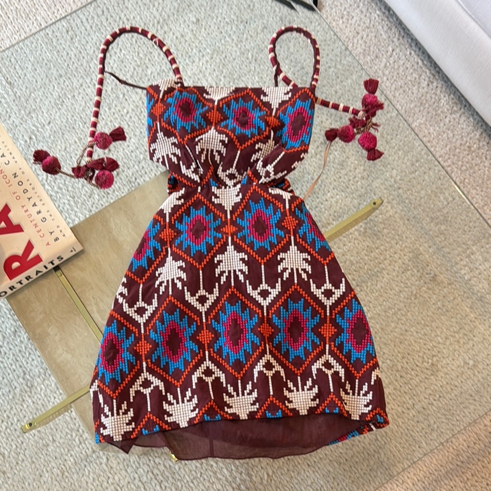 Leyenda Anudada Embroidered Voile Dress